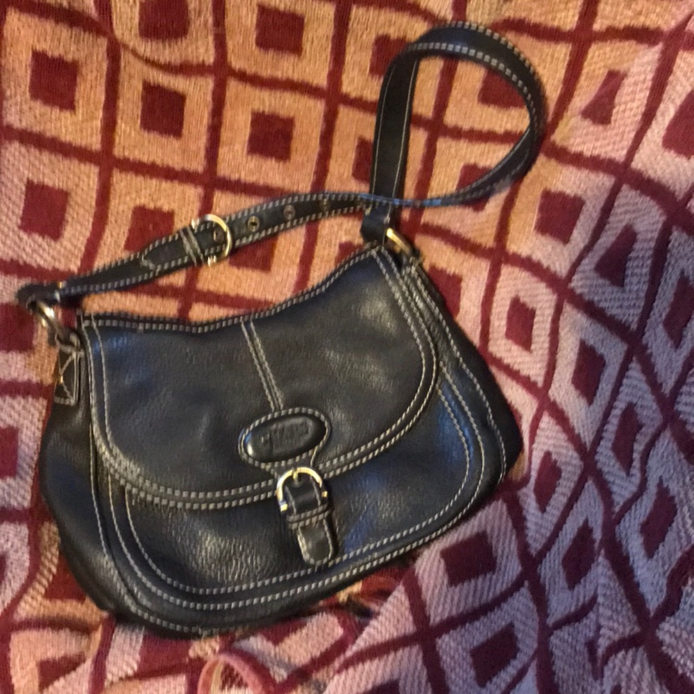 Black CHAPS Leather crossover bag